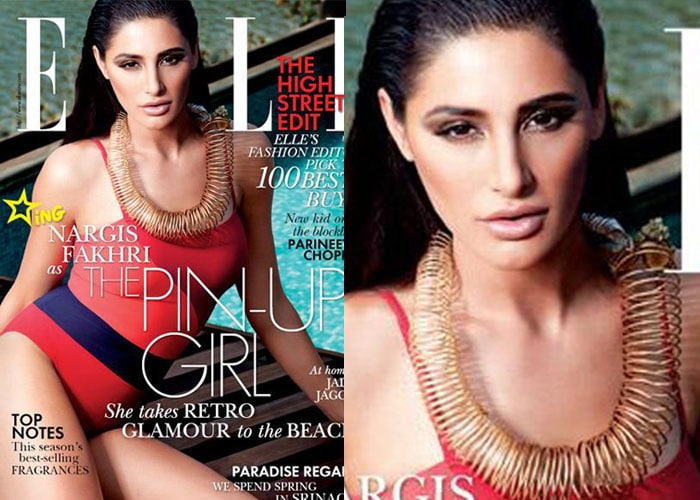 Pin-up girl Nargis on the cover of Elle