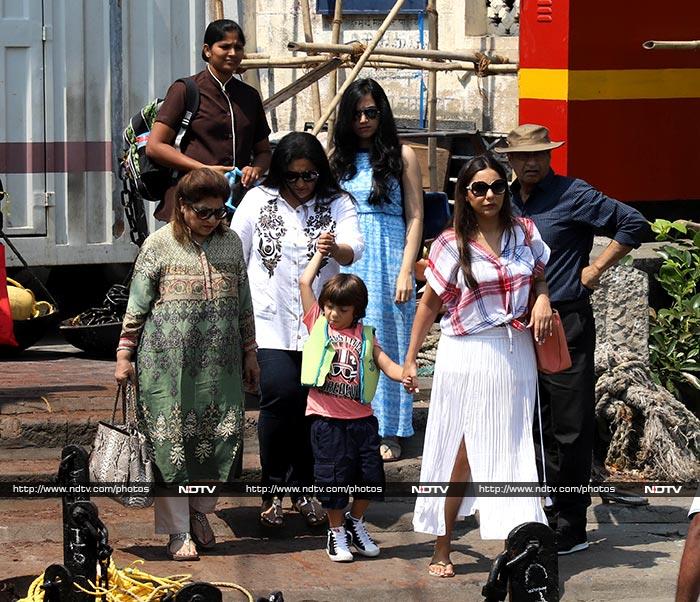 Gauri was spotted en-route Alibaug two days before her birthday with AbRam and others in tow.