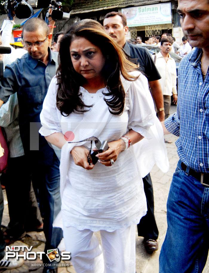 Actress and wife of Anil Ambani, Tina Ambani at the funeral. She is reportedly one of the first actresses to have worked with Gautam.