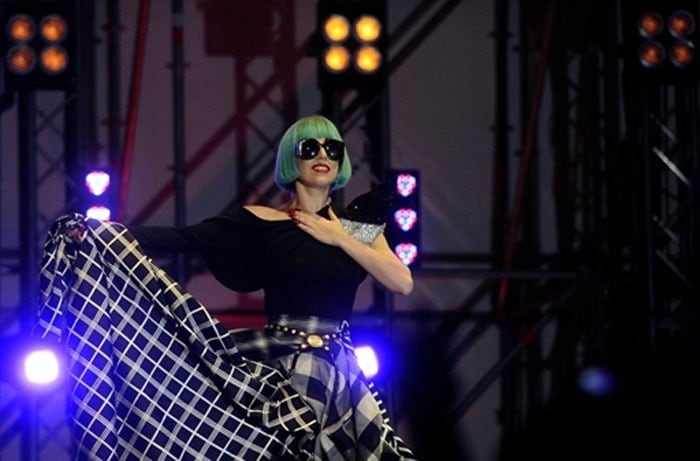 Lady Gaga performs for gay rights march