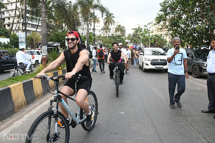 Get, Set, Pedal: Sunny Kaushal, Aparshakti Khurana, Aditya Seal"s Day Out