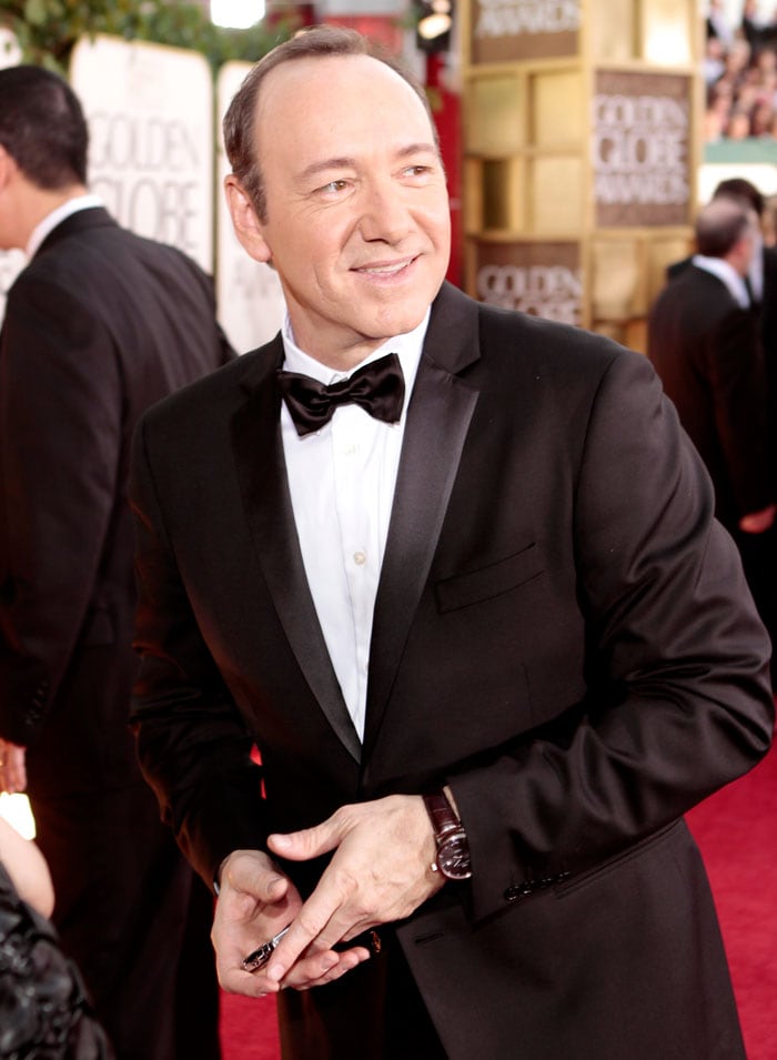 Kevin Spacey arrives at the 68th Annual Golden Globe Awards.