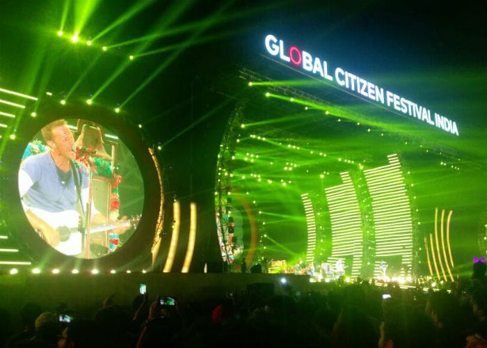 The Global Citizen Festival ended with bang with a scintillating performance by Coldplay. Something that India will never forget. The fest was held at the MMRDA grounds in Mumbai's Bandra-Kurla complex. <br><br>This image was posted on Twitter by <a href=" https://twitter.com/glblctznIN/" target="_blank" rel="nofollow" >Global Citizen India</a>