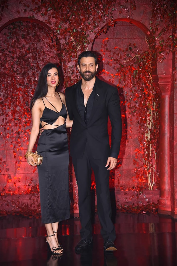 Hrithik Roshan and his date Saba Azad were twinning in black.