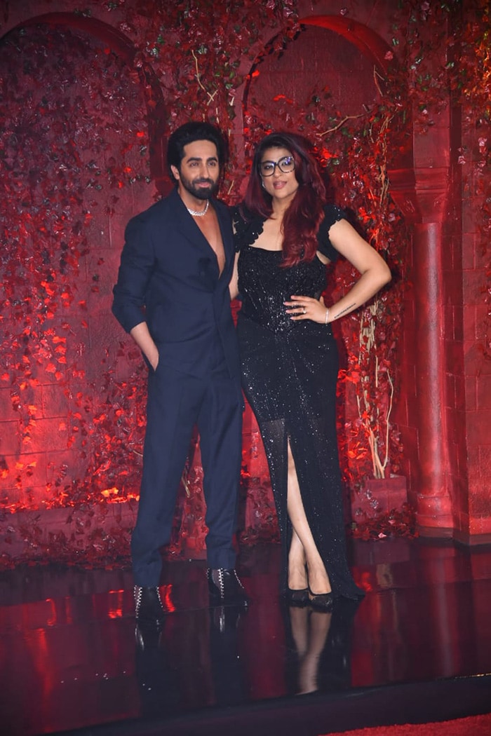 Tahira Kashyap wore black, Ayushmann posed next to her.