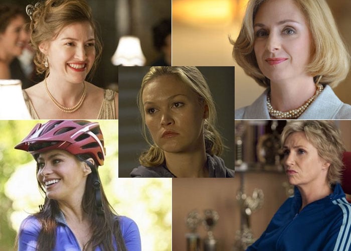 <b>Best Supporting Actress in a Series, Mini-Series or TV Movie</b><br>
<B>Hope Davis</b> ? The Special Relationship<br>
<b>Jane Lynch</b> ? Glee <br>
<B>Kelly MacDonald</b> ? Boardwalk Empire<br>
<b>Julia Stiles</b> ? Dexter <bR>
<b>Sofia Vergara</b> ? Modern Family