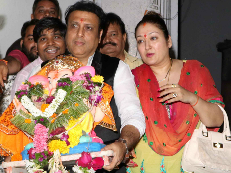 Govinda And Family Bid Farewell To Ganpati Bappa