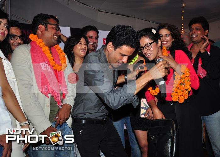 Film's lead actor Manoj Bajpayee is seen dancing.