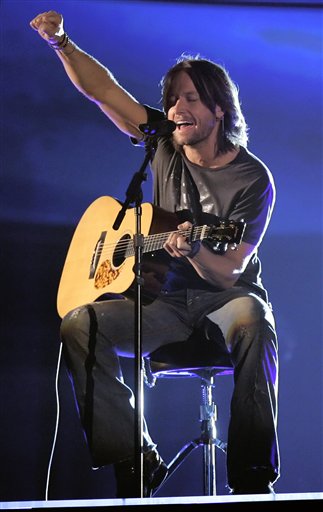 Country singer Keith Urban from Australia performs during the 48th Annual Grammy Awards.