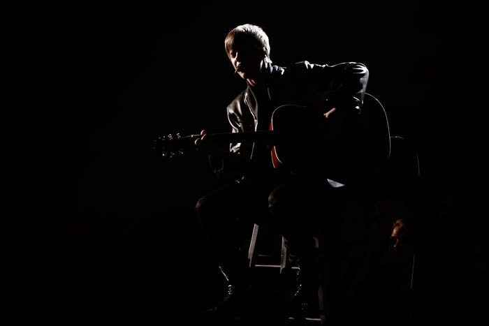 Justin Bieber performs at the 53rd annual Grammy Awards on Sunday, Feb. 13, 2011, in Los Angeles. (AP Photo/Matt Sayles)