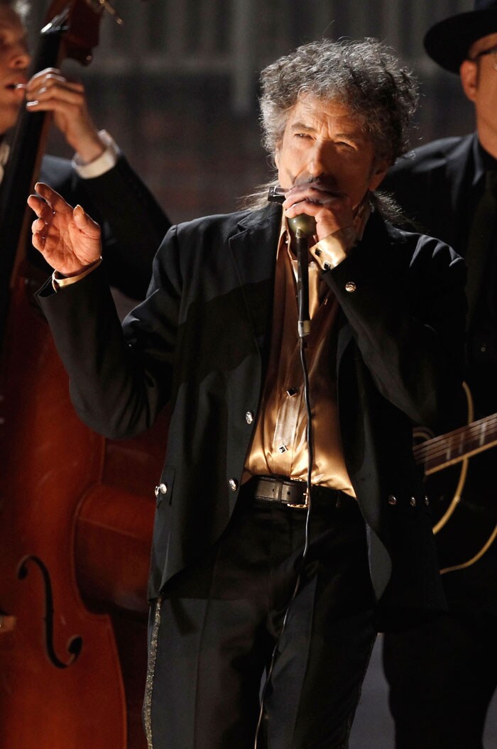 Bob Dylan performs at the 53rd annual Grammy Awards on Sunday, Feb. 13, 2011, in Los Angeles. (AP Photo/Matt Sayles)