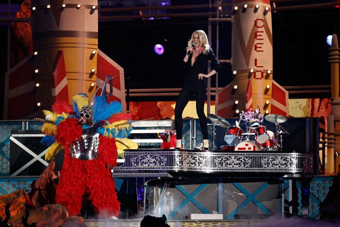 Cee Lo Green, left, and Gwyneth Paltrow perform at the 53rd annual Grammy Awards on Sunday, Feb. 13, 2011, in Los Angeles. (AP Photo/Matt Sayles)