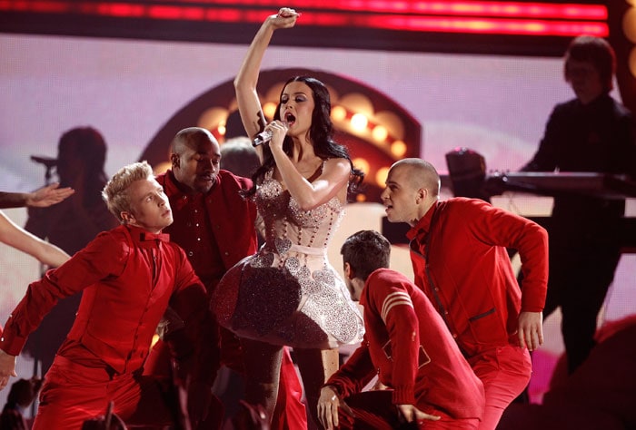 Katy Perry performs at the 53rd annual Grammy Awards on Sunday, Feb. 13, 2011, in Los Angeles. (AP Photo/Matt Sayles)