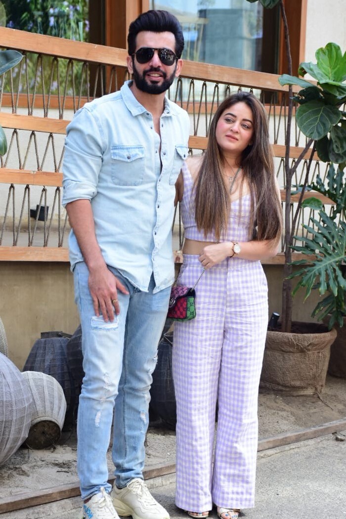 Jay Bhanushali and Mahhi Vij twinned in pastel colours for Shamita's birthday party