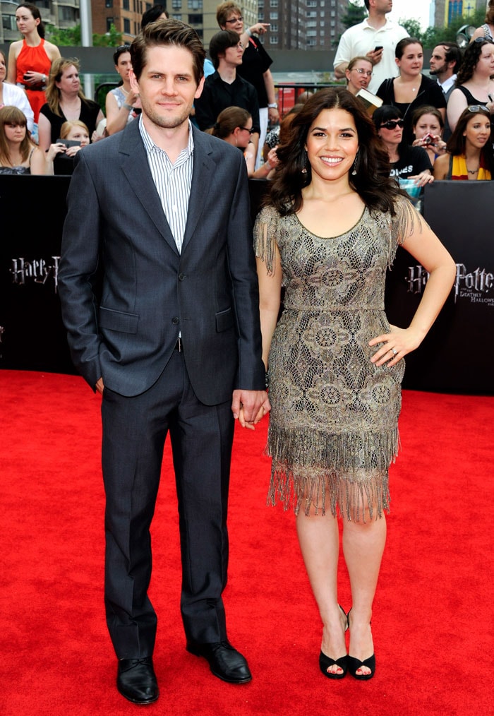 America Ferrera of <i>Ugly Betty</i> fame made an appearance with husband Ryan Piers Williams.