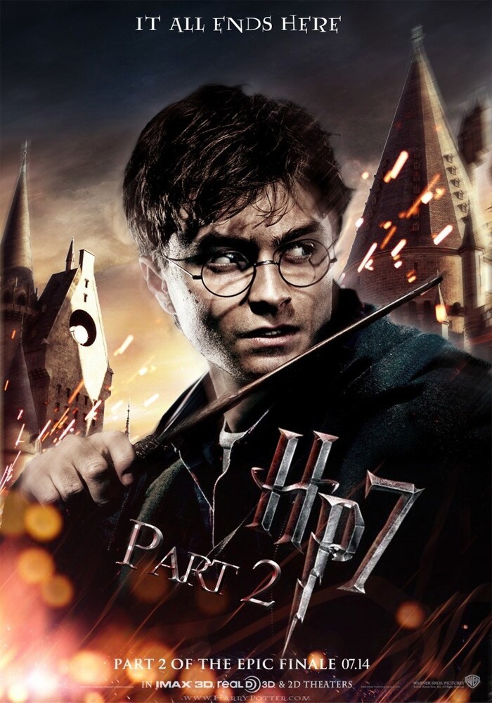 <b>Movies:</b><br><br/>

<b><i>Harry Potter and the Deathly Hallows: Part 2</b></i><br><br/>

The second part to the finale, this was the only film to be released in 3D.<br><br/>

Picking up exactly where the previous film left off, it picked up the pace and took the fans for a very wild ride. A lot of the confrontation between Voldemort and Harry exists only in the film, such as the scene where Harry latches onto Voldemort and flies through the air, struggling furiously for control.<br><br/>

The book was heavy: it featured the death of a few major characters, people fans had grown up with. The deaths were dealt with a lot of sadness in print, while the movies made a light snack out of them, dispensing with them quickly.<br><br/>

The final chapter is over, now, and the this is how the books and the films have compared so far. A few hits, very slight misses, and a series that will be remembered forever. It's time to say 'well done' to those responsible and attempt to move on.