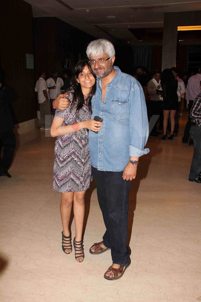 Vikram Bhatt poses with daughter Krishna, who made her big debut in <i>Haunted</i>.