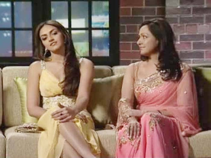 On <i>Koffee With Karan</i>, she remarked on the fact that though Esha and Ahana were fluent in Tamil they could not speak Punjabi. A Punjabi tutor had to be hired for Esha to prepare for a role.