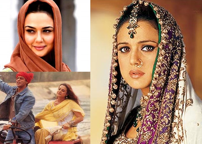 <b>Preity Zinta (<i>Veer Zaara</i>):</b>
Preity Zinta portrayed the headstrong, beautiful and independent Zaara in the love saga opposite Shah Rukh Khan.