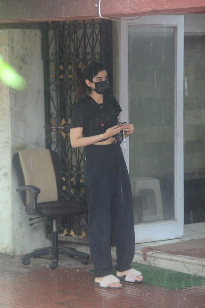 Actress Janhvi Kapoor's sister Khushi Kapoor was on Wednesday spotted outside her Pilates studio.