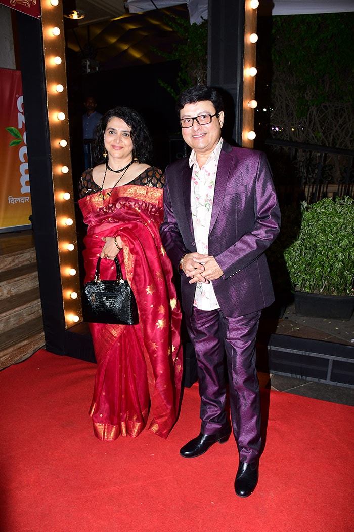 Supriya and Sachin Pilgaonkar posed for the cameras.