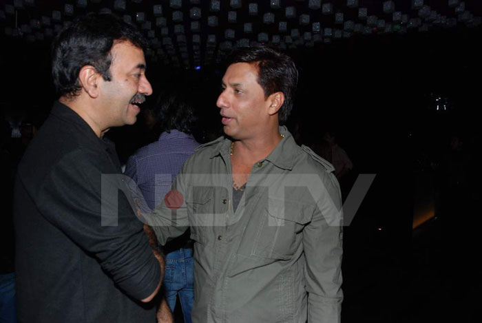 Raju Hirani and Madhur Bhandarkar get talking at Kabir Khan's birthday bash.