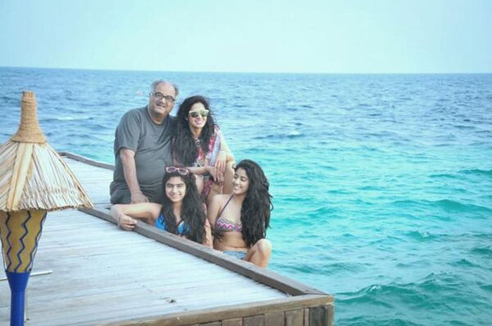 New year on the beach: Sridevi and family