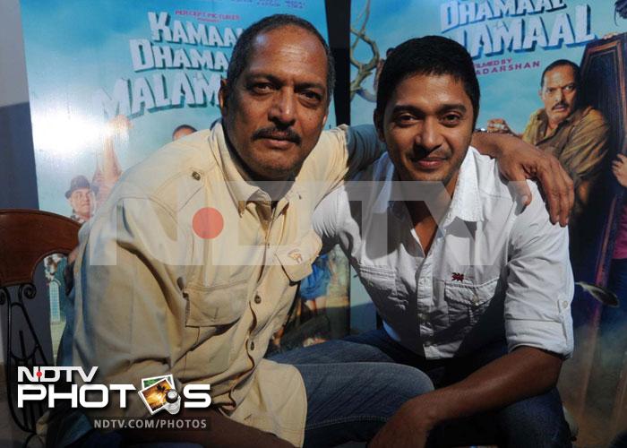 Actors Nana Patekar and Shreyas Talpade are all geared up for their upcoming Priyadarshan movie, <i>Kamaal Dhamaal Malamaal</i>. They were spotted at an promotional event in Mumbai.