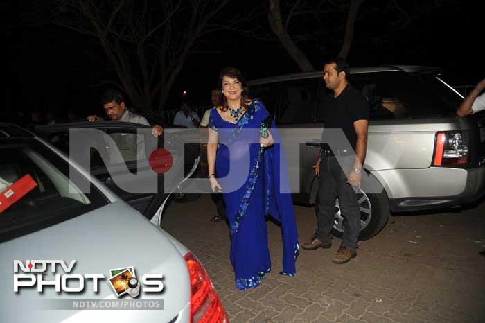 Zarine Khan arrives for the party.