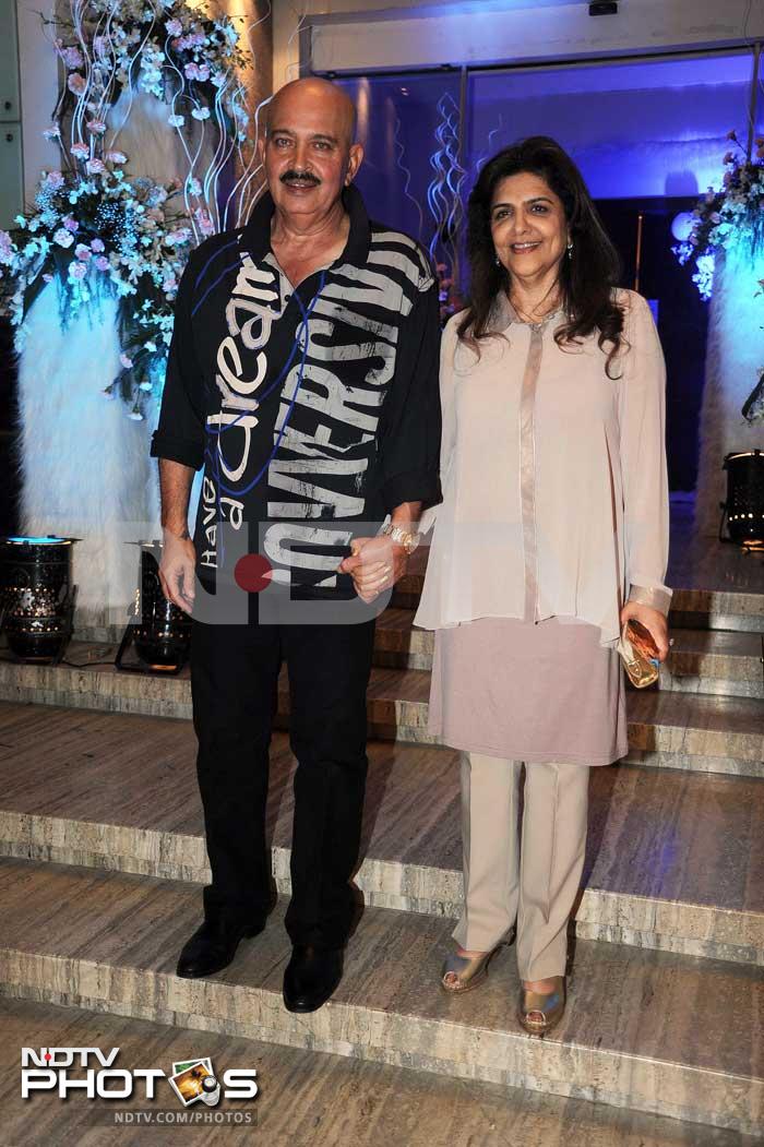 Hand-in-hand: Rakesh Roshan with wife Pinky Roshan.