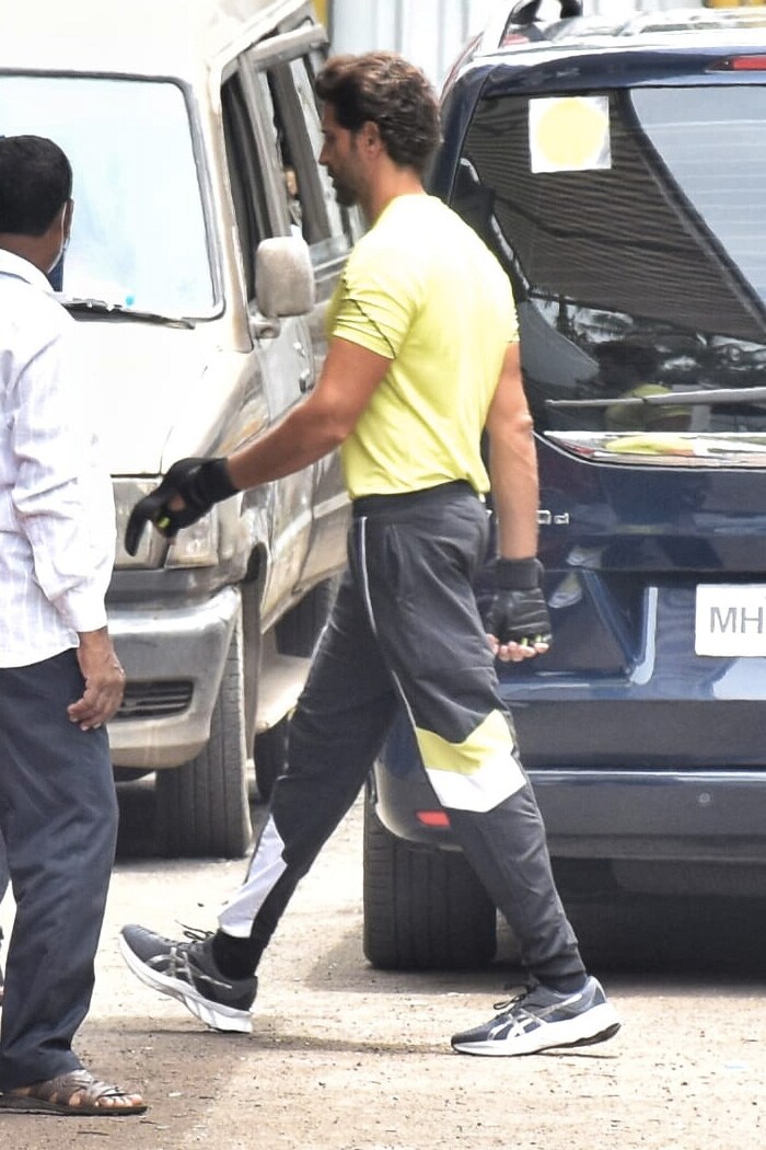 Actor Hrithik Roshan was on Sunday spotted in the city.