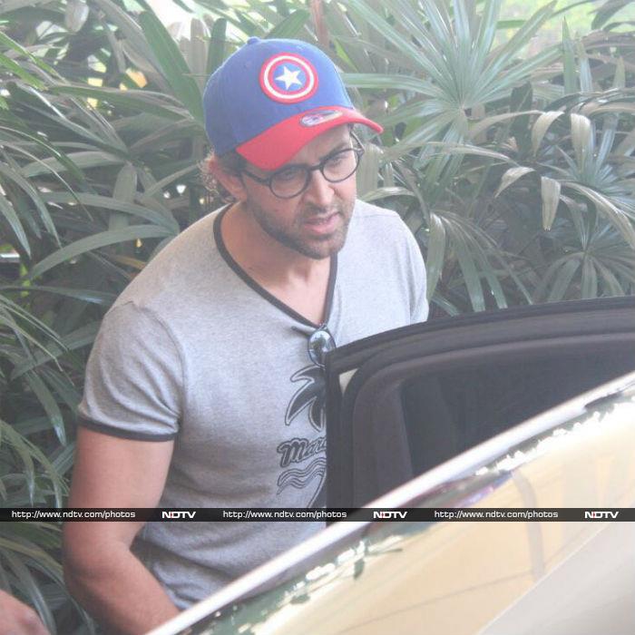 Hrithik Roshan clicked outside the airport.