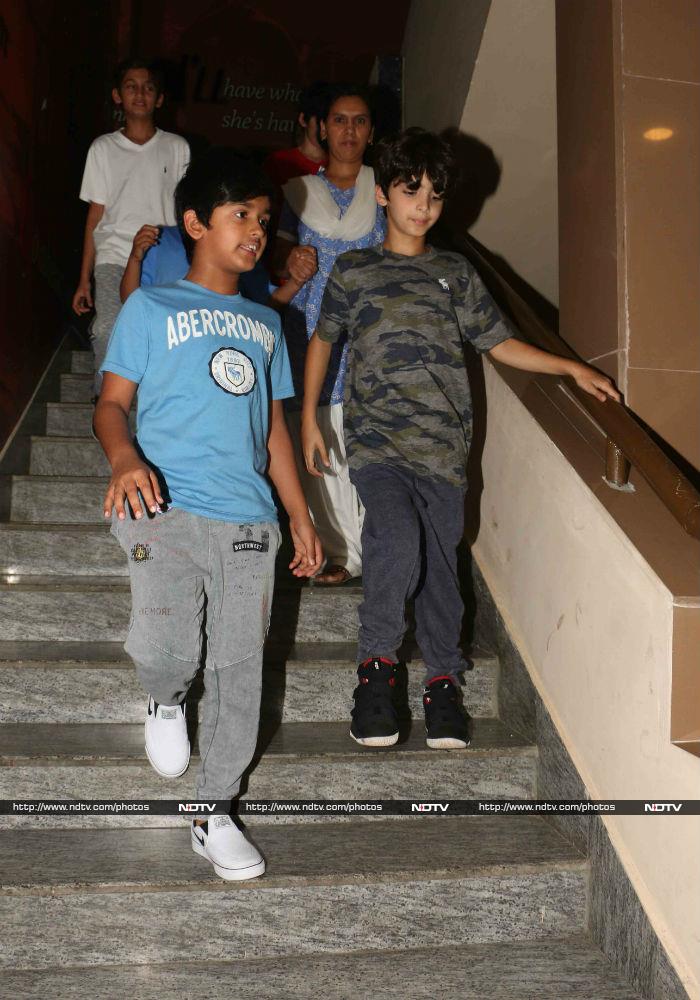 Hrithik Roshan And Sussanne Khan Take Kids Out For A Movie