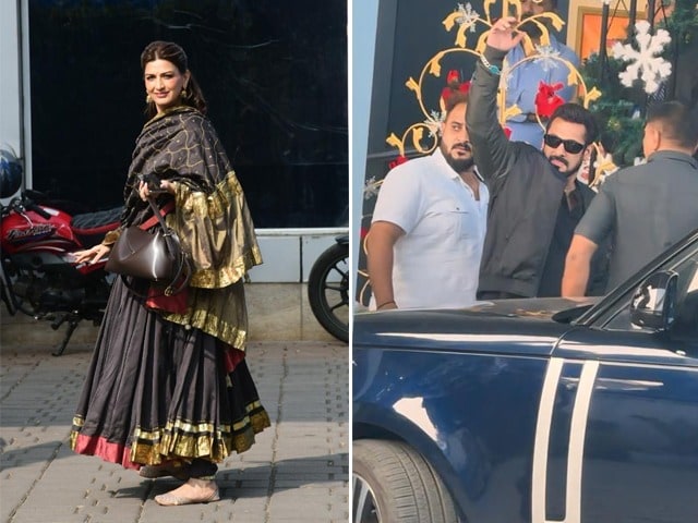 Hum Saath Saath Hain Co-stars Salman Khan And Sonali Bendre At The Airport