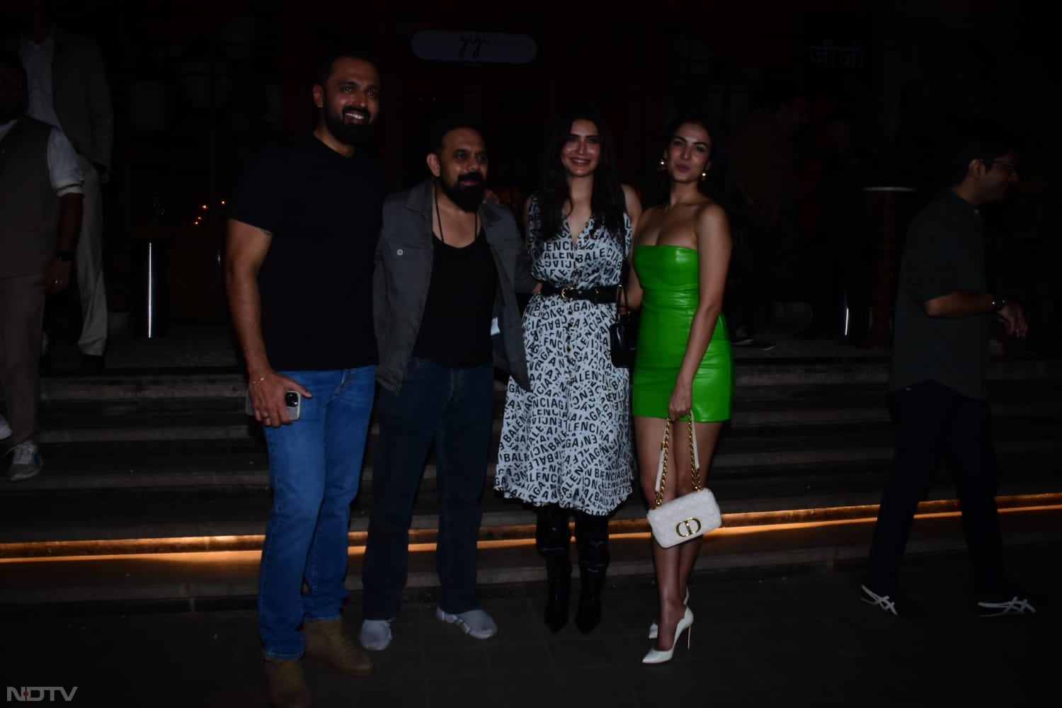 Karishma Tanna, husband Varun Bangera were pictured with Sonal Chauhan. (Image Courtesy: Varinder Chawla)