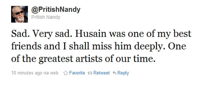 On Twitter, celebs mourn Husain\'s death