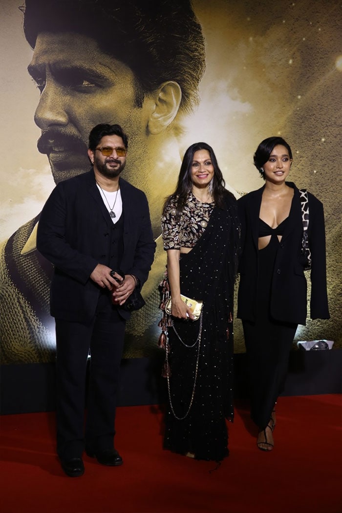 Sayani Gupta, Arshad Warsi and his wife Maria Goretti at the screening of <I>83</i>.  (Courtesy: Varinder Chawla)