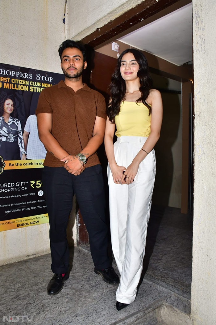 Pratibha Ranta, Sparsh Shrivastava pictured together at the film screening. (Image courtesy: Varinder Chawla)