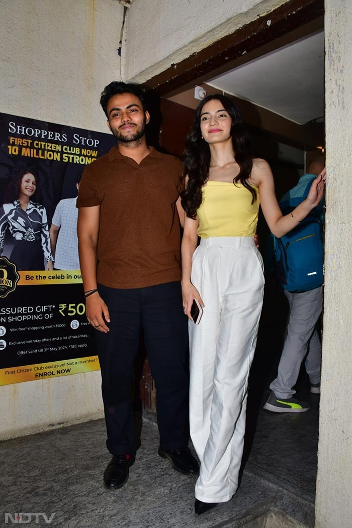 Pratibha Ranta, Sparsh Shrivastava at <i>Mr & Mrs Mahi</i> screening. (Image courtesy: Varinder Chawla)