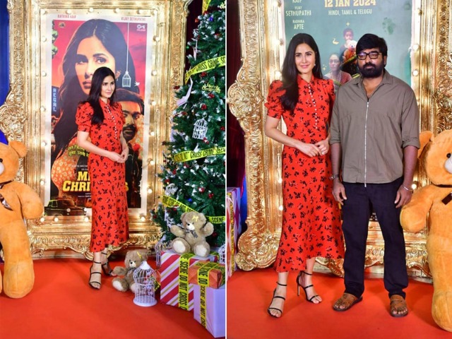 फिल्म 'मेरी क्रिसमस' के स्टार्स कैटरीना कैफ और विजय सेतुपति को मुंबई शहर में देखा गया