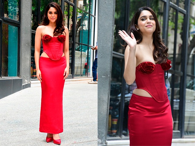 <i>Munjya</i> Actor Sharvari's Crimson Glory <i>Munjya</i> Actor Sharvari's Crimson Glory