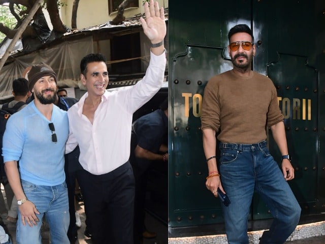 Photo : Singham Again Men At Lunch: Ajay Devgn, Akshay Kumar, Tiger Shroff