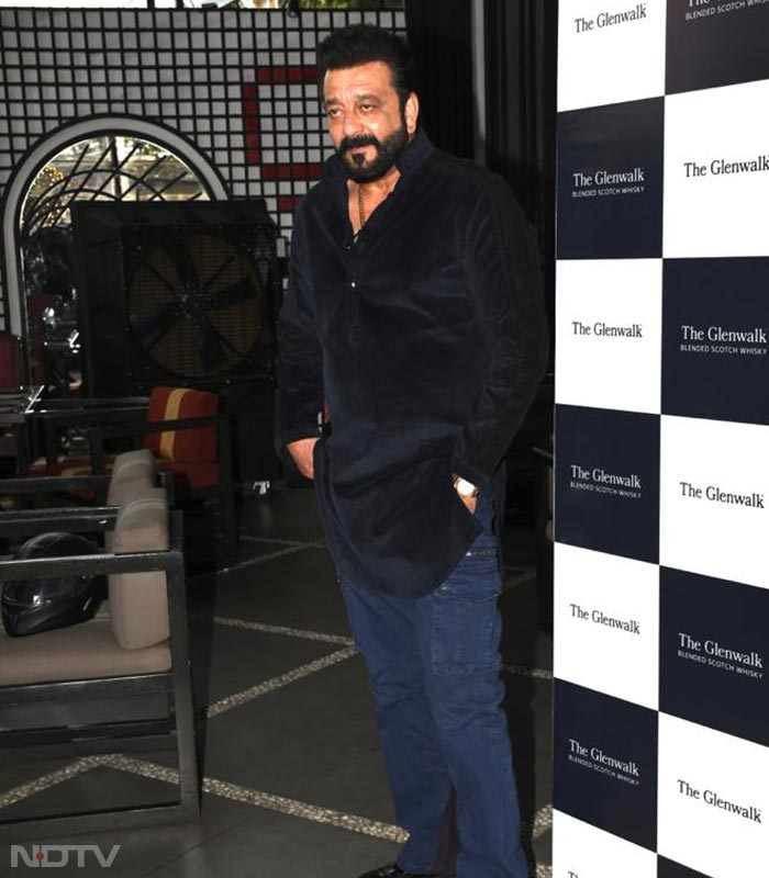 Sanjay Dutt looked dapper in a black shirt and blue denim. (Image Courtesy: Varinder Chawla)