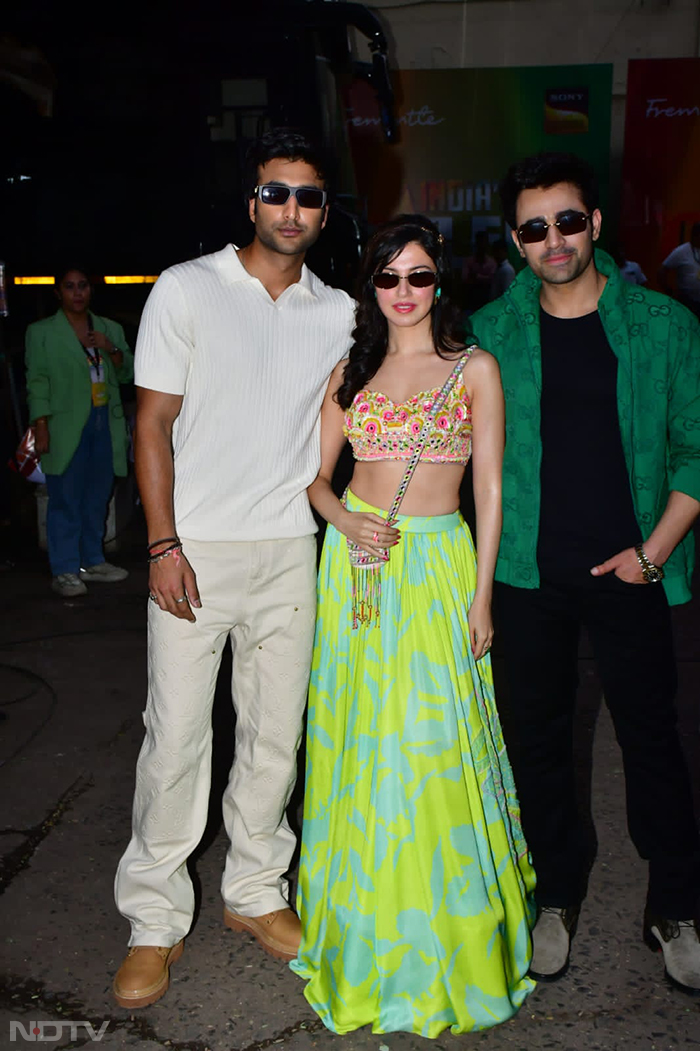 In another part of the city, we spotted Divya Khosla Kumar with <i>Yaariyan 2</i> co-stars Meezaan and Pearl V Puri.(Image courtesy: Varinder Chawla)