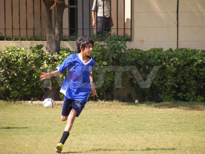 SRK Junior, Aryan Khan, plays football at Dhirubhai Ambani International School.