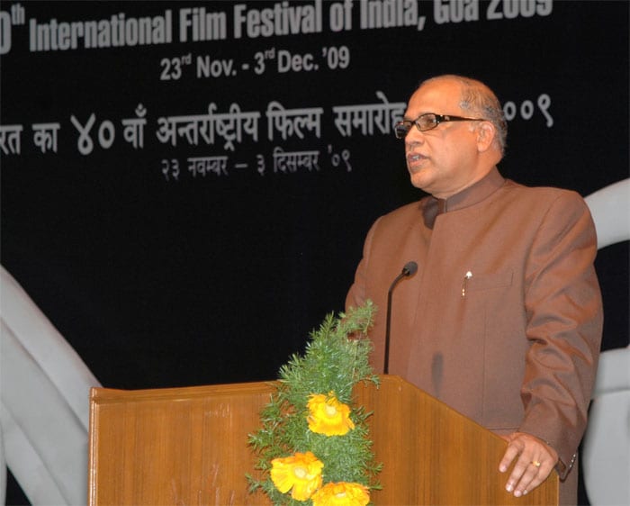 Chief Minister of Goa, Digambar V. Kamat addressing at the inauguration of the 40th International Film Festival (IFFI-2009), at Kala Academy, in Panaji, Goa on November 23, 2009.