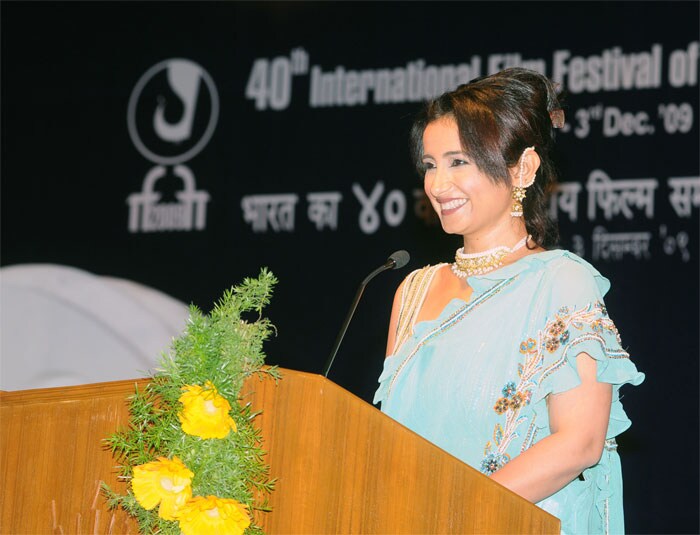 Film actress and artist, Divya Dutta hosting the opening ceremony of the 40th International Film Festival (IFFI-2009), at Kala Academy, in Panaji, Goa on November 23, 2009.