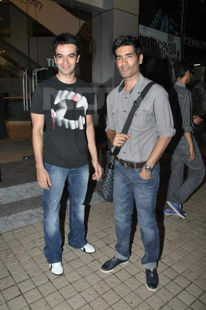 Designer Manish Malhotra at the screening of <i>IHLS</i> with his nephew and the director of the film, Punit Malhotra.