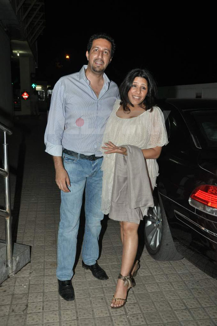 Sulaiman Merchant arrives with wife Reshma Merchant at the special screening of the film.