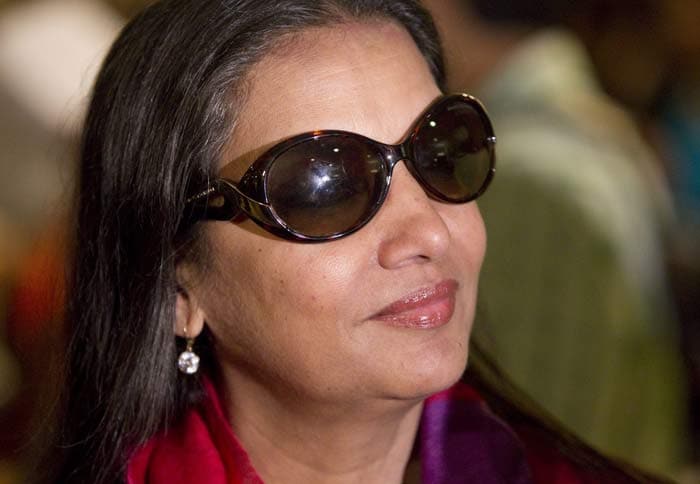 Veteran actor Shabana Azmi looks calm.